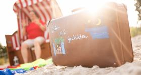 Gute Nacht Geschichte im Strandkorb