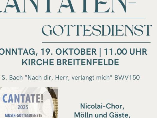 Kantatengottesdienst mit Nicolai-Chor und Einführung der neuen Regionalkantorin Susanne Bornholdt