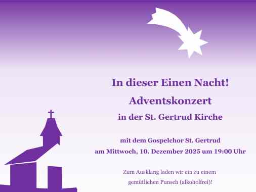 Adventskonzert Gospelchor St. Gertrud mit Pastor i.R. H. Dede
