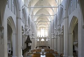 Innenansicht vom Dom St Nikolai in Greifswald (Mecklenburg-Vorpommern).