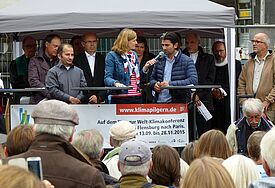 Eröffnung des Klimapilgerwegs in Flensburg mit einem Festakt auf dem Südermarkt