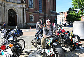 Gut gelaunter Biker 