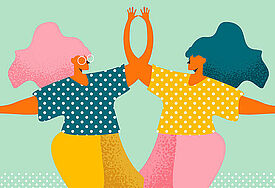 Illustration: zwei tanzende Frauen