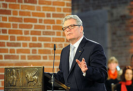 Bundespräsident Joachim Gauck ist Ehrenbürger seiner Heimatstadt Rostock (Archiv, epd-bild).