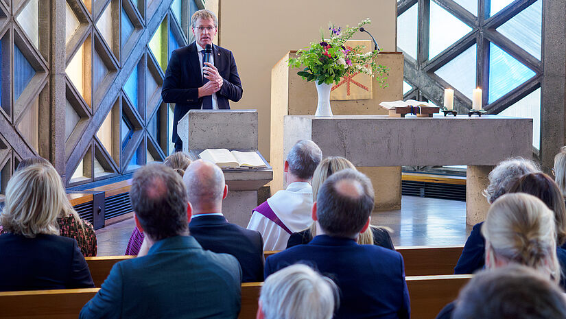Daniel Günther Ökumenischer Gottesdienst Kiel Kriegsende 2025 Ministerpräsident Daniel Günther Ökumenischer Gottesdienst Kiel Kriegsende 2025