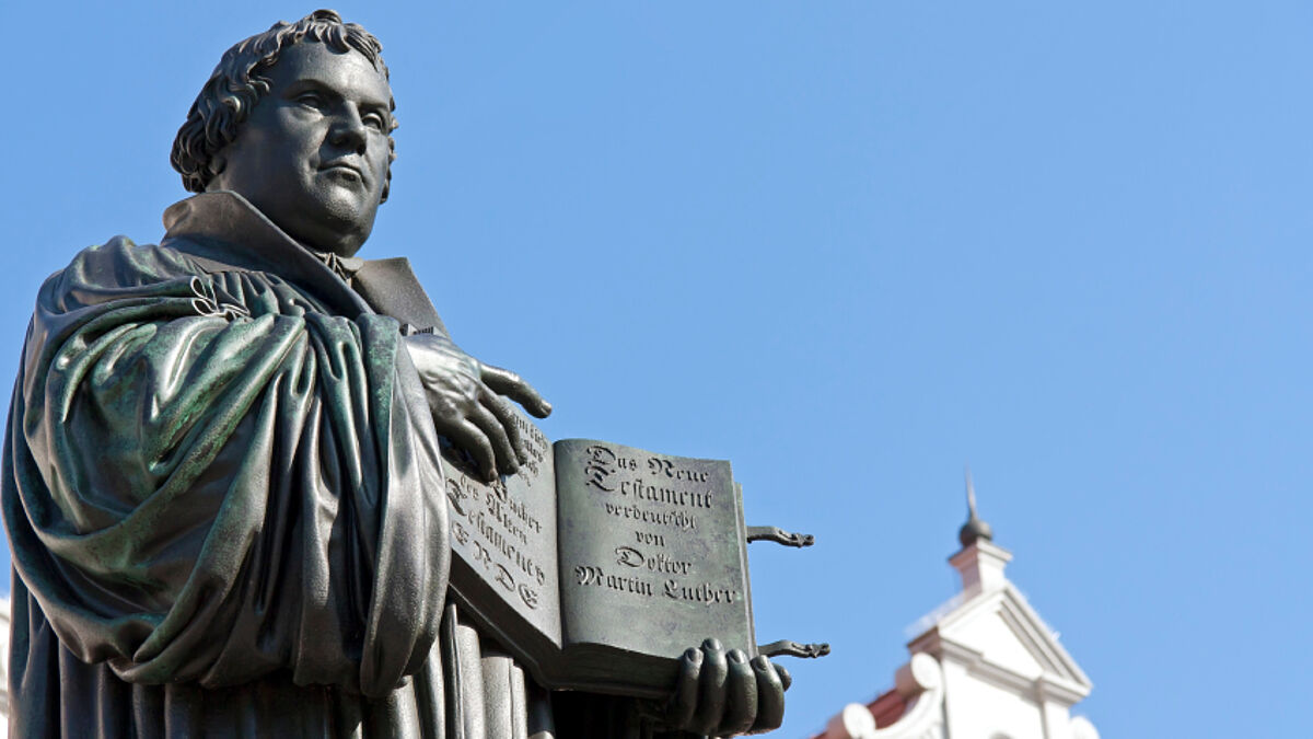 Luther-Denkmal auf dem Marktplatz in Wittenberg – hier wird das Reformationsjubiläum gefeiert