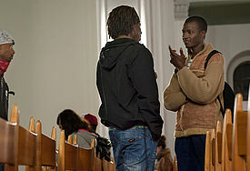 Im Kampf für Bleiberecht besetzen Flüchtlinge im September 2014 eine Kirche in Berlin