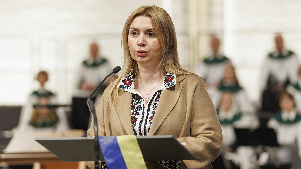 Zeigte sich tief bewegt von den Ereignissen in ihrem Heimatland: Iryna Tybinka, Generalkonsulin der Ukraine.