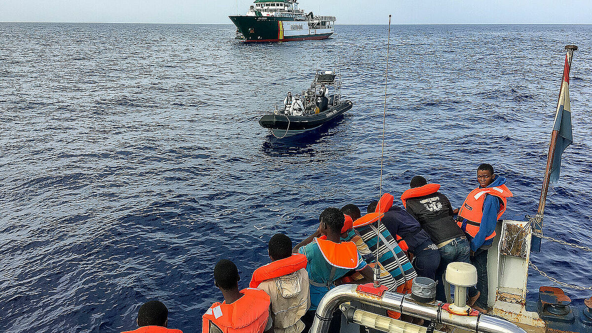 Seenot-Rettungseinsatz vor der libyschen Küste.