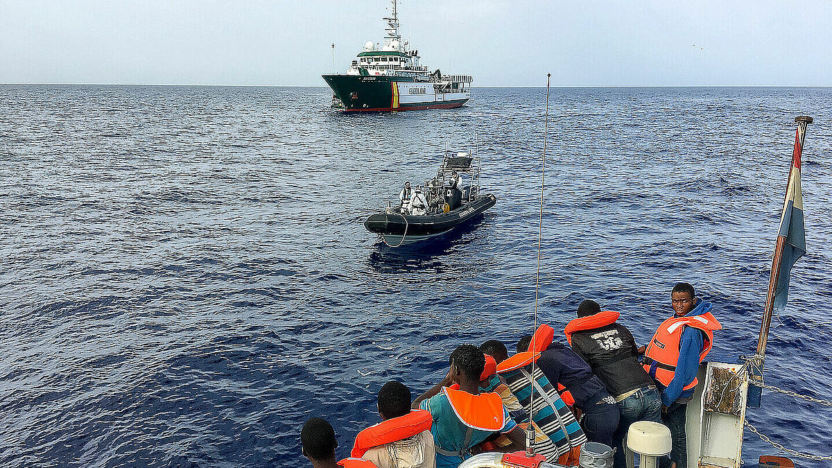 Seenot-Rettungseinsatz vor der libyschen Küste.
