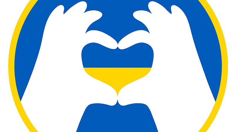 Herz in Nationalfarben der Ukraine 