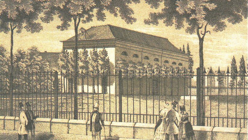 St. Pauli Kirche, Ansicht von Osten, Lithografie 1818