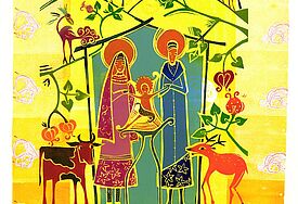 Jesu Geburt © Holzschnitt von Tita do Rego Silva