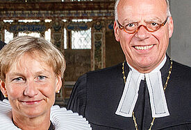 Landesbischof Gehard Ulrich und Bischöfin Kirsten Fehrsamt der Nordkirche