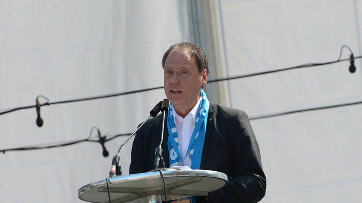 Präses der Landessynode der Nordkirche, Dr. Andreas Tietze, auf dem Hamburger Kirchentag
