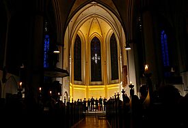 In der Hamburger Hauptkirche St. Petri bei der Nacht der Chöre