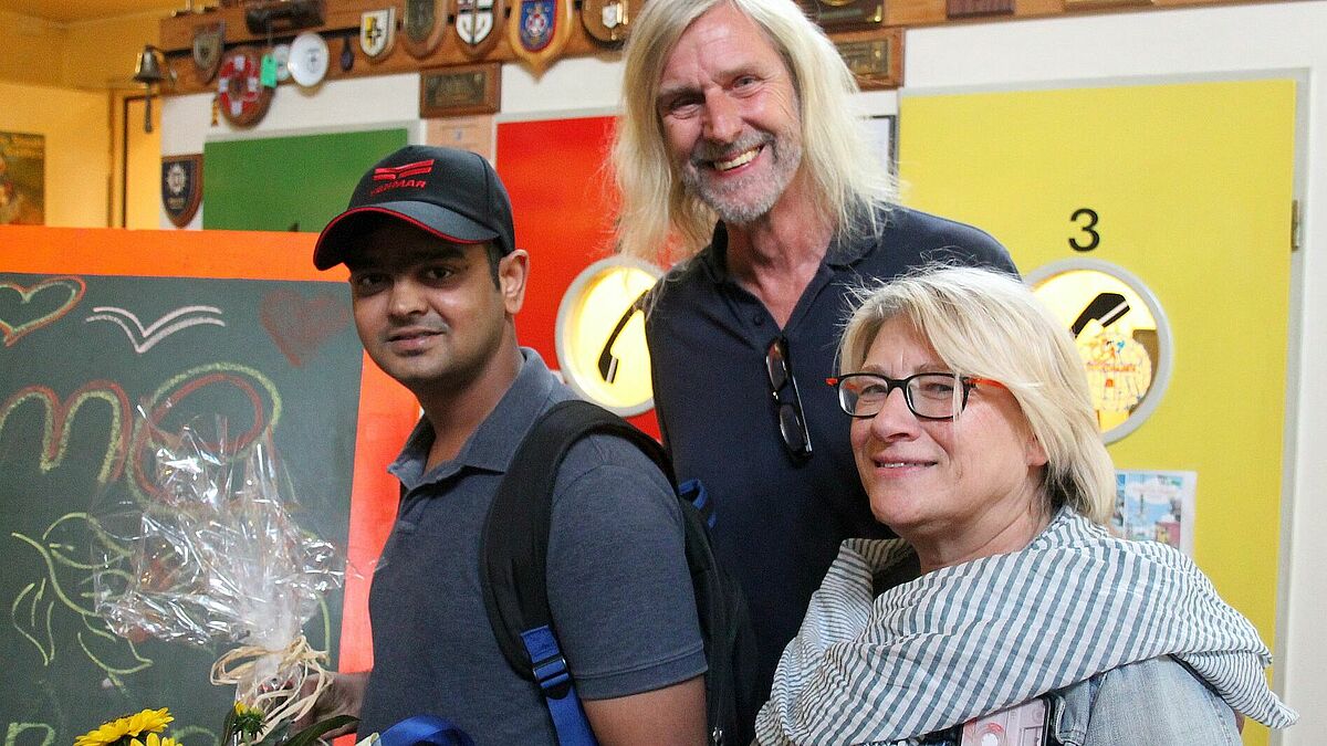 Chandrakant Rakshe mit Jan Ortmanns und Anke Wibel (v.l.n.r.)