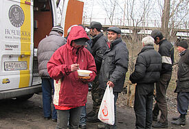 Nachtbus St. Petersburg im Einsatz (c) Diakonie Hamburg