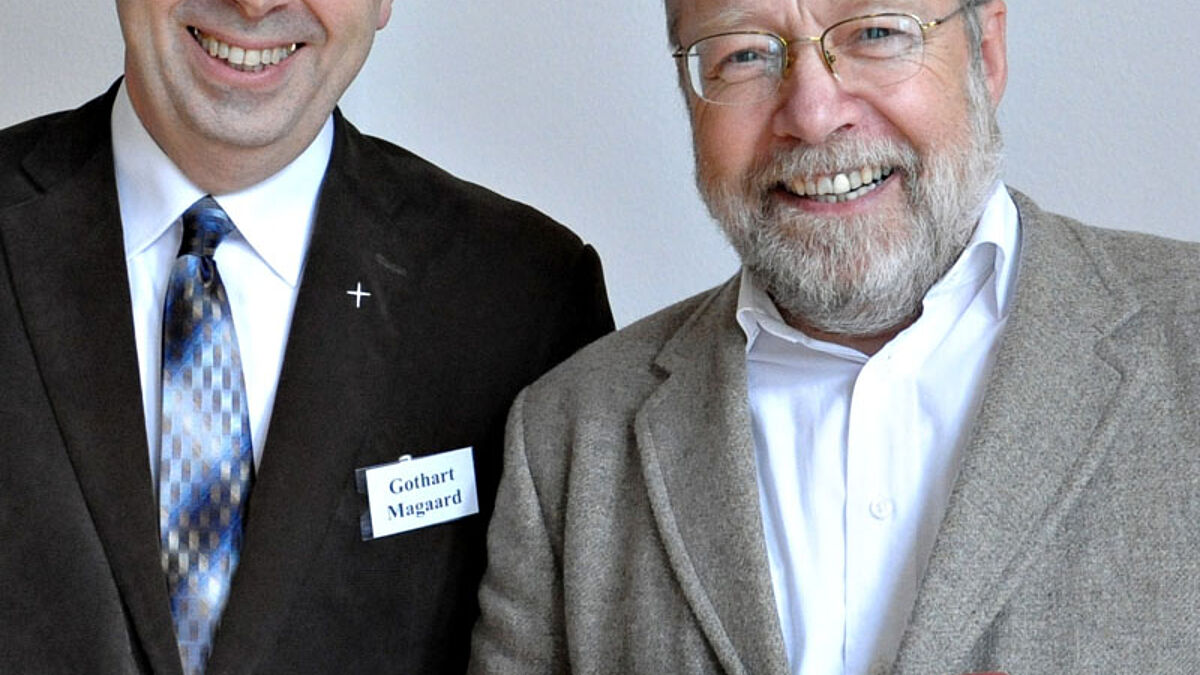 Bischofsbevollmächtiger Gothart Magaard (Nordkirche) und Bischof Nils Henrik Arendt (Dänische Volkskirche, Folkekirke)