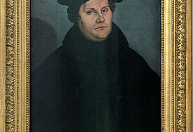 Das Gemälde "Dr. Martin Luther" in der evangelischen St. Anna-Kirche in Augsburg wurde von Lukas Cranach d. Ae. 1529 geschaffen 