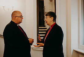 Bischof Pytel und Landesbischof Kühnbaum-Schmidt beim diesjährigen Treffen in Schwerin. 