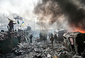 Proteste gegen die Regierung der Ukraine im Zentrum von Kiew. (Januar 2014).