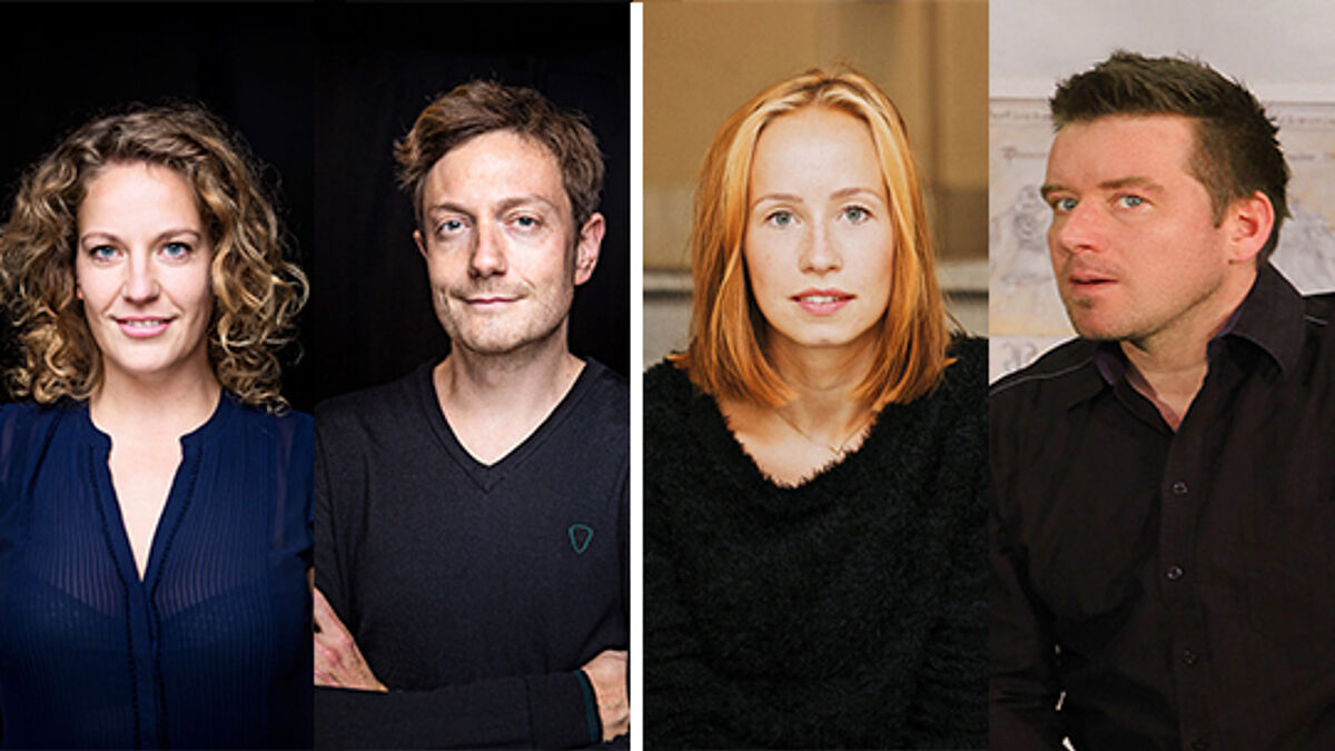 V.l.n.r.: Isabel Baumert und Felix Zimmer (Schauspiel Kiel) / Josefin Ristau und Kai Windhövel (Mecklenburgisches Staatstheater Schwerin)