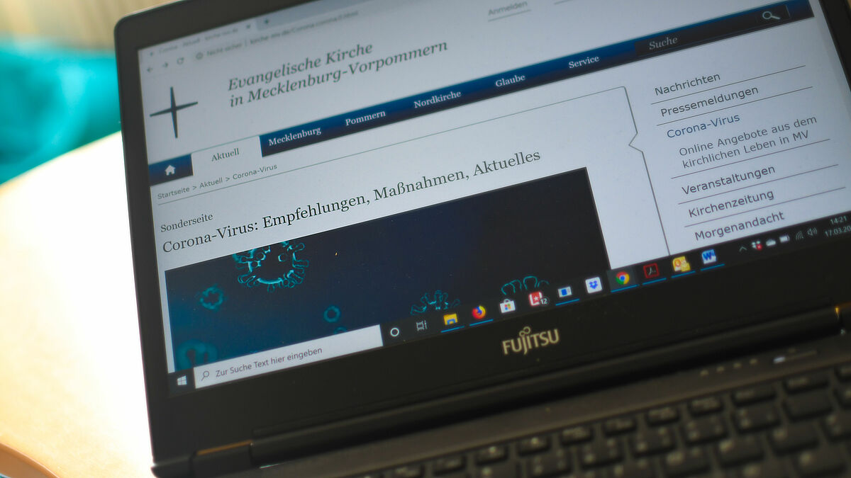 Aktuelle Sonderseite zum Corona-Virus auf der Website Kirche-MV