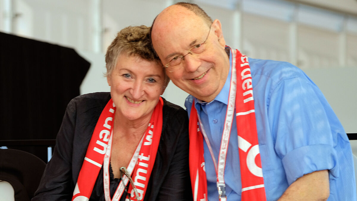 Sie können wieder lachen: das Ehepaar Schneider vor wenigen Wochen beim Stuttgarter Kirchentag