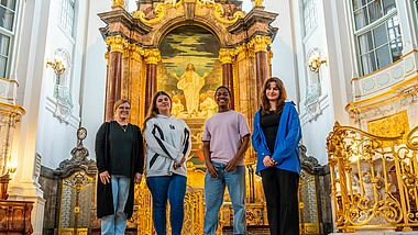 Das vierköpfige Team, das den Azubi-Gottesdienst vorbereitet hat