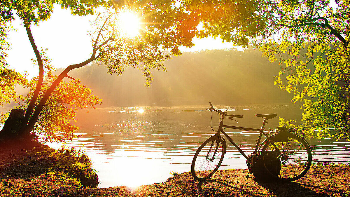Fahrrad in Herbstlandschaft
