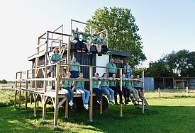 Der Naturentdeckerwagen der Pfadfinder und Pfadfinderinnen in Grube.
