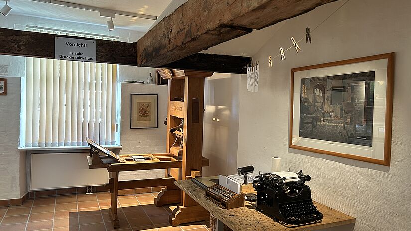 Druckpresse in der Schreibstube Barth 