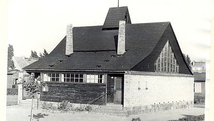 Bartning-Kapelle Neubrandenburg historisches Foto