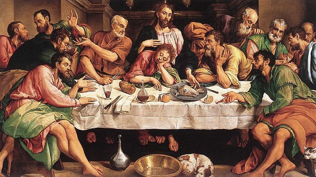 Spiegel der Zeitgeschichte: "Das letzte Abendmahl", Gemälde (um 1510) des italienischen Künstlers Jacopo Bassano