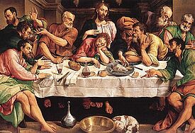 Das letzte Abendmahl: Gemälde (um 1510) des italienischen Künstlers Jacopo Bassano