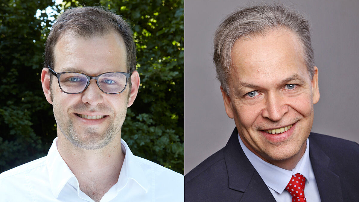 Pastor Dr. Christian Wollmann (l.) und Pastor Martin Krieg kandidieren für die Nachfolge von Klaus Schäfer, Direktor des Zentrums für Mission und Ökumene in der Nordkirche