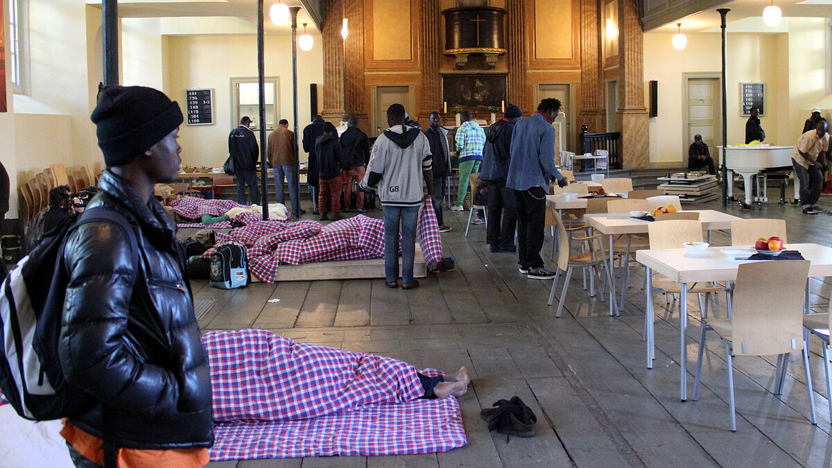 Libyen-Flüchtlinge in der St.-Pauli-Kirche (Archivbild)
