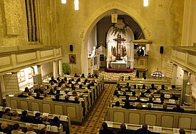 Gottesdienst in der Marienkirche in Waren an der Müritz.