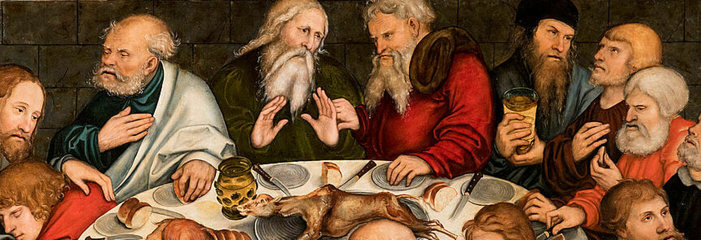 Mittelteil vom Reformationsaltar in der Wittenberger Stadtkirche St. Marien von Lucas Cranach dem Älteren 