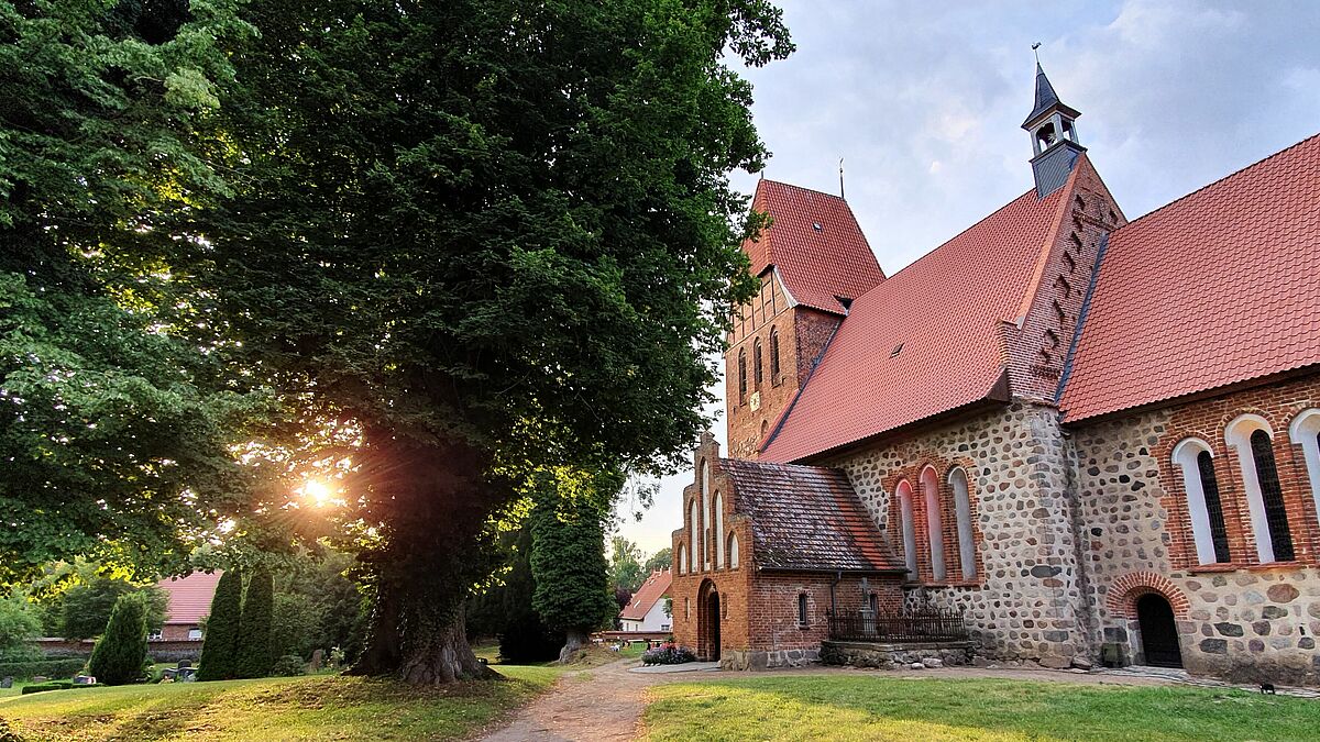 Die frühgotische Kirche St. Bartholomäus steht seit der Mitte des 13. Jahrhunderts in Recknitz. 