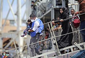 Im Mittelmeer gerettete Boat-People (Symbolbild)  