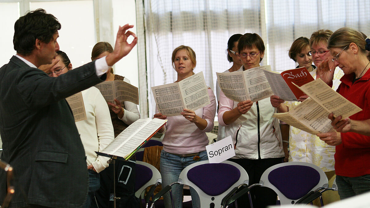 Sänger beim Chorfest in Neubrandenburg.