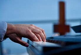 Hände eines Jazzpianisten