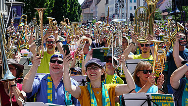 Musiker beim Kirchentag 2023 in Nürnberg 