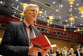 Bischof Heinrich Bedford-Strohm am vergangenen Sonntag auf der EKD-Synode in Dresden