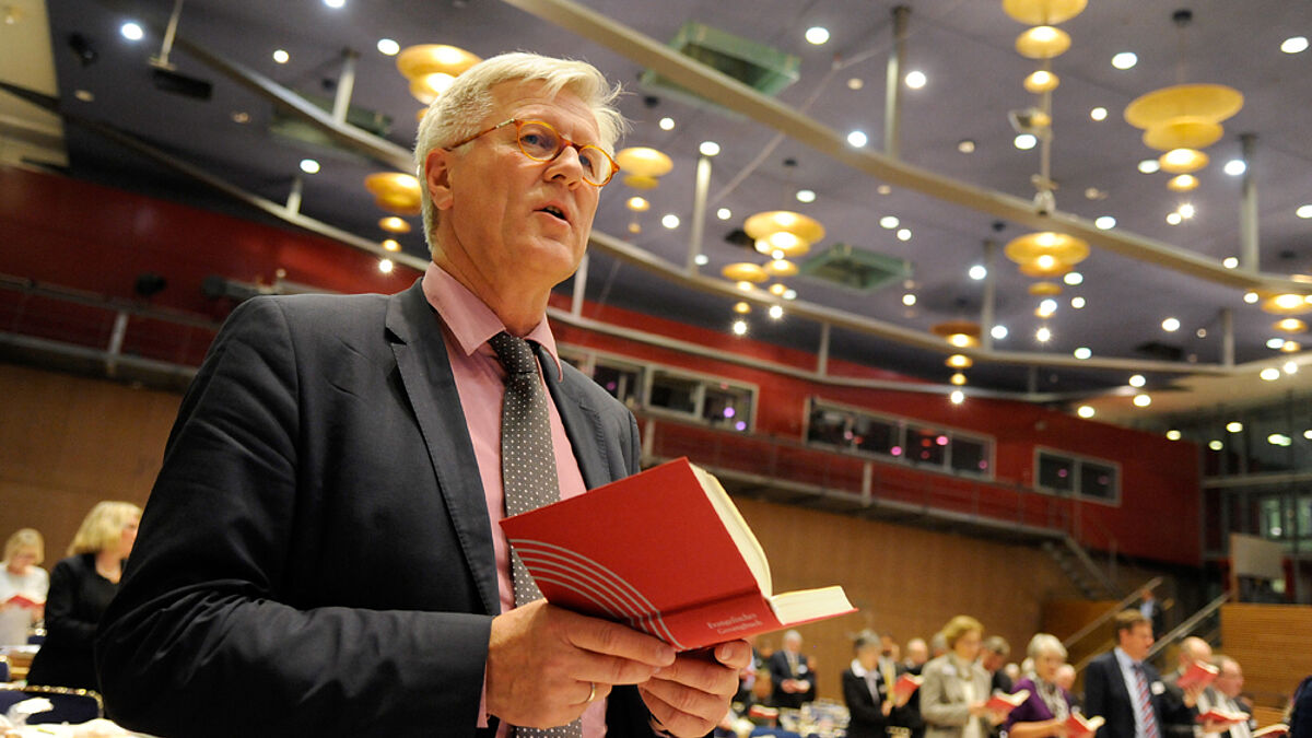 Bischof Heinrich Bedford-Strohm am vergangenen Sonntag auf der EKD-Synode in Dresden