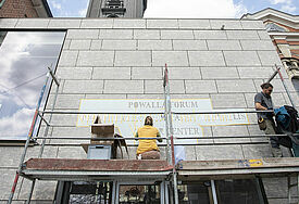 Das neue Besucherzentrum des Hamburger Michels - Außenansicht der Baustelle 