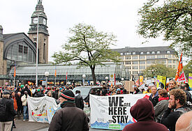 Solidaritäts-Demo für Flüchtlinge in Hamburg.