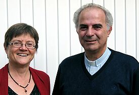 Nahostreferentin Hanna Lehming vom ZMÖ gemeinsam mit Bischof Sani Ibrahim Azar anlässlich seines Deutschland-Besuchs
